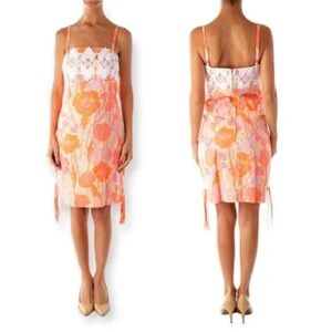Lilly Pulitzer Originals Pink Orange Embroidered Bel Air Hen House Dress Sjze 12